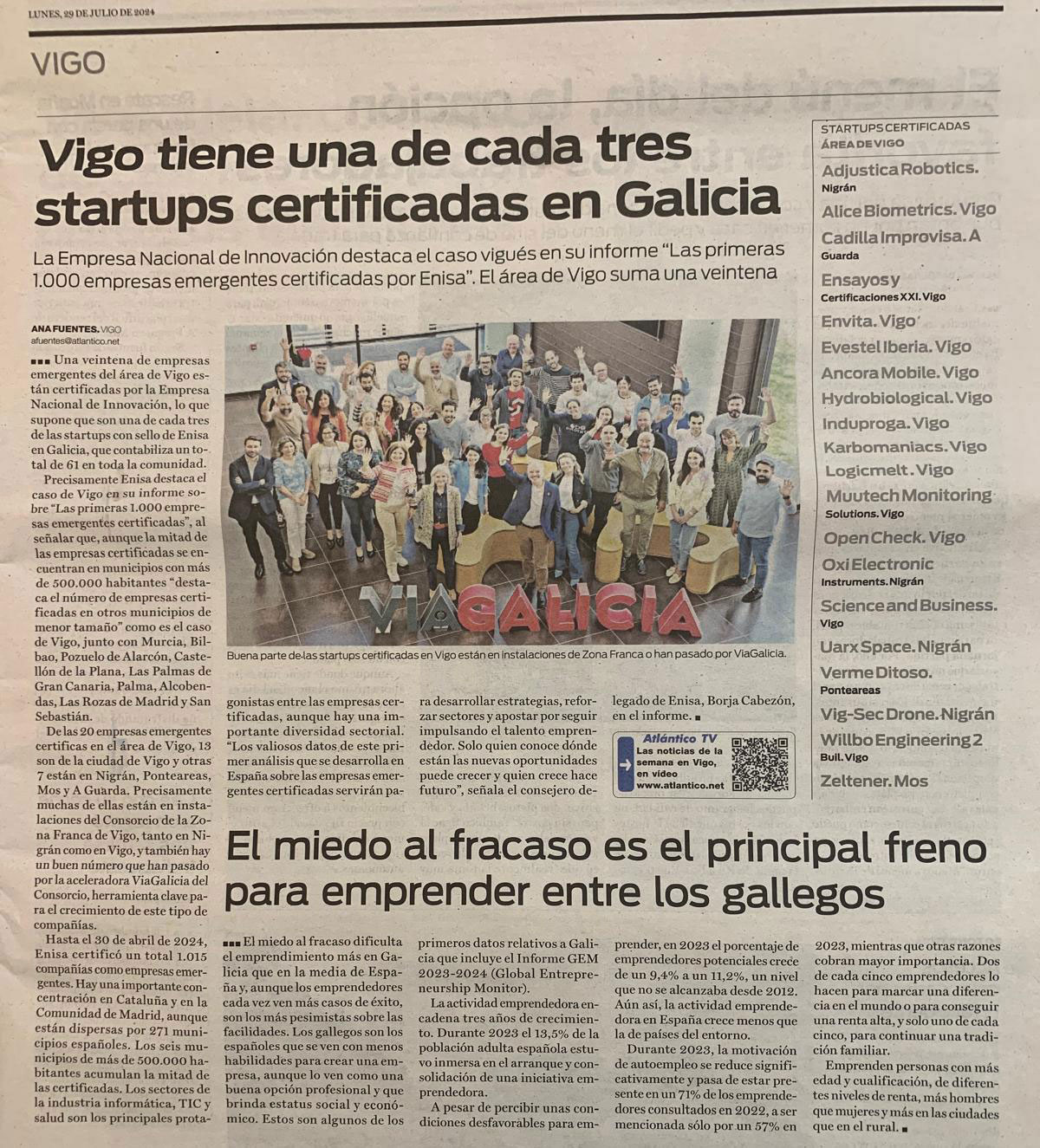 Zeltener forma parte del tercio de las startups certificadas de Galicia y que están en Vigo